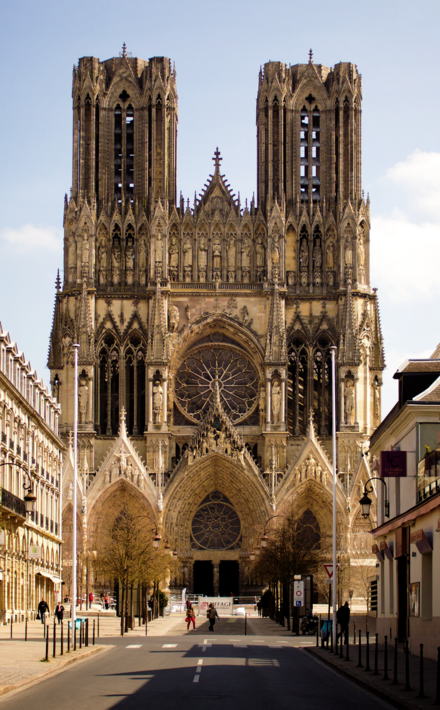 High Gothic west front, Reims Cathedral (1211–)