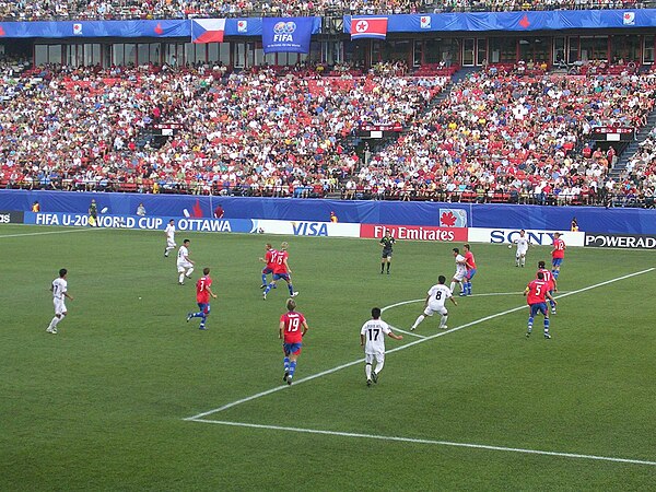The Czech Republic playing against North Korea at the Frank Clair Stadium in Ottawa on 3 July 2007.