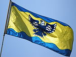 Flag of Burnaby BC flying.JPG
