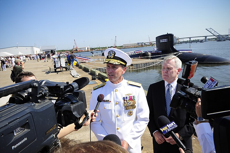 File:Flickr - Official U.S. Navy Imagery - The SECNAV and CNO speak with media before the commissioning ceremony for the Navy's ninth Virginia-class attack submarine USS Mississippi..jpg