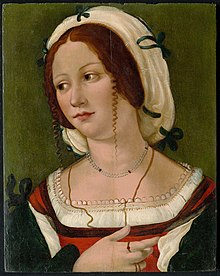 Portrait likely to be of Isabella d'Este, attributed to Francesco Francia, 1511 Francesco Francia attributed - likely Isabella d'Este.jpg