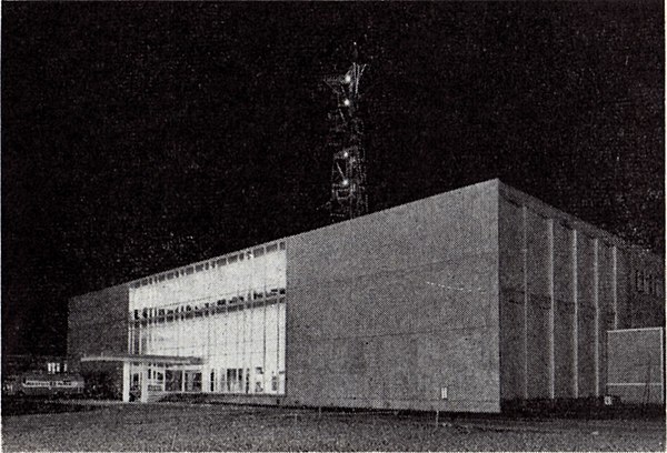 The second Fuji Television headquarters in Kawadacho, circa 1961