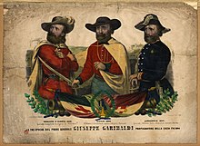 Popular print showing Garibaldi wearing uniforms of 1848, 1860 and 1859 wars Garibaldi divise.jpg