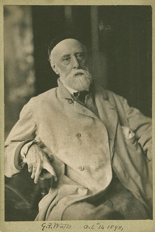 George Frederic Watts, 1898, platinum print by Frederick Hollyer, Department of Image Collections, National Gallery of Art Library, Washington, DC