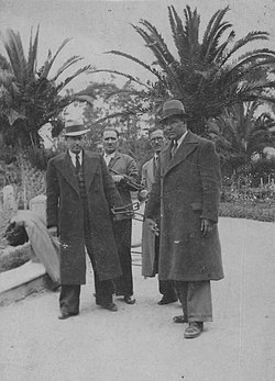Георги Каяфов, Коста Визовит от Воден, адвокат Сисов от Бер, Менелай Гелев при освобождението им на 12 май 1941 година от остров Хиос