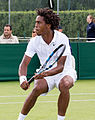 competing in the first round of the 2015 Wimbledon Qualifying Tournament at the Bank of England Sports Grounds in Roehampton, England. The winners of three rounds of competition qualify for the main draw of Wimbledon the following week.