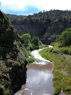 De jonge Gila-rivier in New Mexico