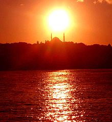 Image 5The sun setting over the Golden Horn in the city of Istanbul.