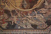 English: Painted ceiling of Hakarps church. Detail of the central panel. The saved. This is a photo of a protected building in Sweden, number 21300000004280 in the RAÄ buildings database.