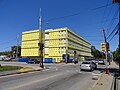 A view from the west of the construction of the new Health & Social Sciences Building, on the University of Massachusetts Lowell's South Campus.