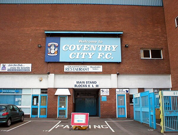 Coventry City played at Highfield Road between 1899 and 2005