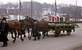 スウェーデン王妃ルイーズ・マウントバッテンの葬列の霊柩馬車。1965年3年13日。