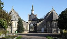 The twin cemetery chapels date from 1880. Hove Cemetery - Anglican and Nonconformist Chapels.JPG