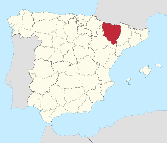 韋斯卡省 在西班牙的位置