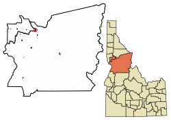 Location of Kamiah in Lewis County and Idaho County, Idaho.