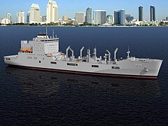 Artist impression of USNS John Lewis (T-AO-205), an replenishment oiler from National Steel and Shipbuilding Company and the lead ship of her class