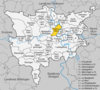 Location of the community Ingersheim in the district of Ludwigsburg