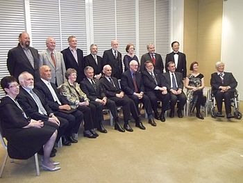 2012 Internet Hall of Fame inductees, including John Klensin (seated, second from left) Internet Hall of Fame inductees 2012.JPG