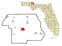 Lage in Jackson County und im Bundesstaat Florida