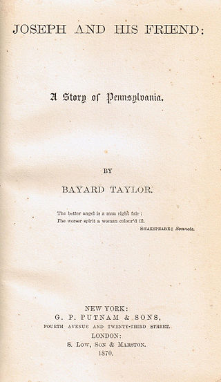 <i>Joseph and His Friend: A Story of Pennsylvania</i> 1870 American novel