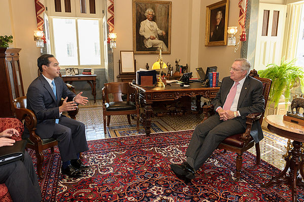 Castro meets with U.S. Senate Majority Leader Harry Reid on July 7, 2014