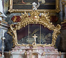 English: Relic of the body of St. Clemens in the front right side-altar in the church Maria Himmelfahrt of the Monastery Fürstenfeld. Deutsch: Ganzkörpereliquie des Hl. Clemens im rechten, vorderen Seitenaltar der Kirche Maria Himmelfahrt des Klosters Fürstenfeld.