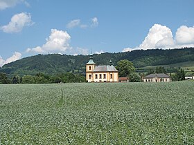 Kostel sv. Vavřince v Tatobitech (pohled od jihu)