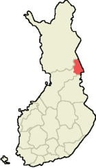 Kuusamo sur la mapo de Finnlando