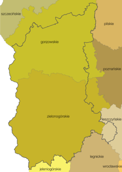 Lubusz Vojvodskap: Historia, Administrativ powiatindelning, Städer