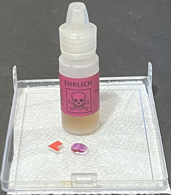 Ehrlich's reagent can be used to test for the presence of LSD in a sample, turning purple upon reaction.