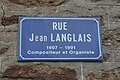 La plaque de la rue Jean-Langlais.