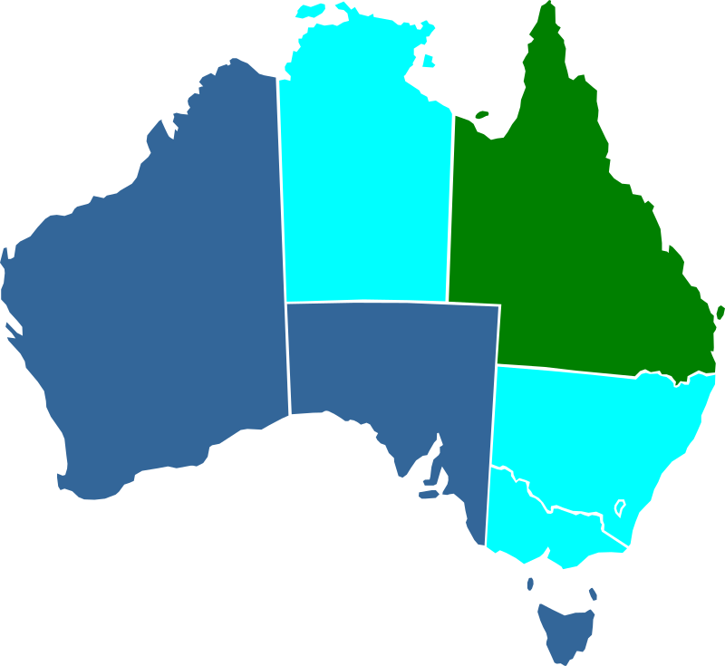 Legal status of sex work (prostitution) in Australia by state or territory according to model. .mw-parser-output .legend{page-break-inside:avoid;break-inside:avoid-column}.mw-parser-output .legend-color{display:inline-block;min-width:1.25em;height:1.25em;line-height:1.25;margin:1px 0;text-align:center;border:1px solid black;background-color:transparent;color:black}.mw-parser-output .legend-text{}  Decriminalisation: sex work is regarded as regular work and operates outside of criminal law   Legalisation / regulation: sex work is legal and regulated, but operates within criminal law, with most activities exempt from criminal penalties   Abolitionism: sex work is legal but not regulated, and organised activities such as brothels and pimping are illegal
