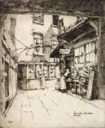 Leinster Market by Irish etcher Myra Kathleen Hughes