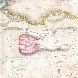The Fezzan region (shown in pink), at the beginning of the 19th century