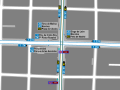 Mapa zonal de la estación de metro de Lista con los recorridos de las líneas de autobuses, entre las que aparece el N3.