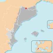 Un mapa mostrant la localització d'Andorra