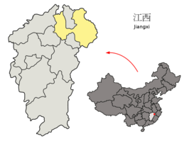 Kaart van Shangrao