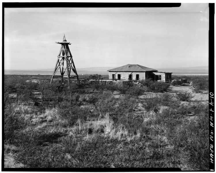 File:MCDONALD RANCH- VIEW FROM NORTHEAST - White Sands Missile Range, Trinity Site, Vicinity of Routes 13 and 20, White Sands, Dona Ana County, NM HAER NM,27-ALMOG.V,1A-10.tif