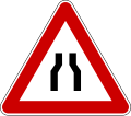 Road narrows