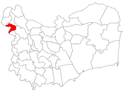Kommunens beliggenhed i distriktet Tulcea