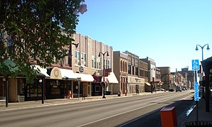 Rue principale au centre-ville de Marshalltown