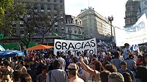 Government-sponsored demonstration supporting Cristina Fernandez de Kirchner, in her last day on office, in 2015. Manifestacion en apoyo a Cristina Fernandez de Kirchner - 9 de diciembre de 2015 - 001.jpg
