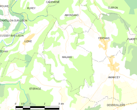 Mapa obce Malans