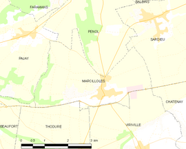 Mapa obce Marcilloles