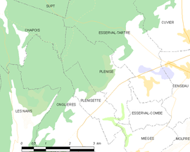 Mapa obce Plénise