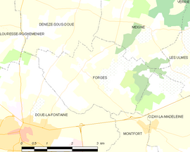 Mapa obce Forges
