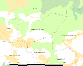 Mapa obce Triembach-au-Val