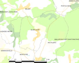 Mapa obce Alaincourt