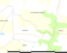 Mapa obce Puihardy