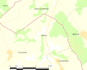 Poziția localității Cérilly